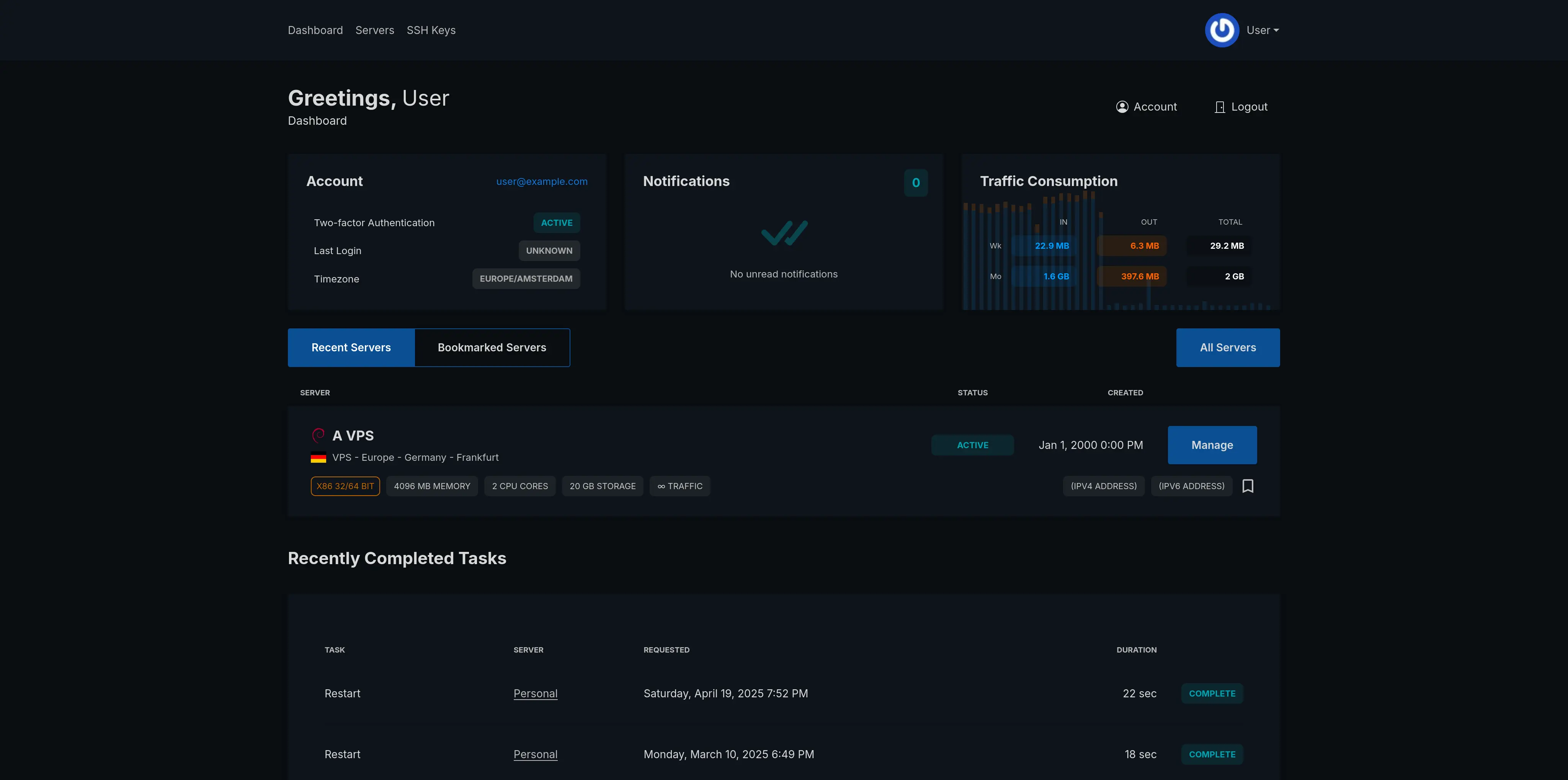 VPS Control Panel Preview